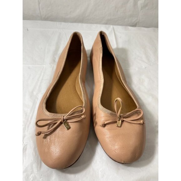 COACH “Flatiron” Nude Leather Round Toe Slip On Ballerina Flats, Women’s 9.5 B - Picture 2 of 13